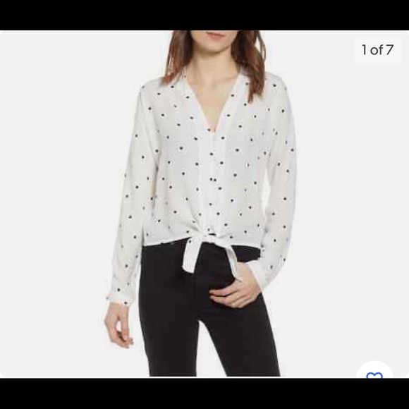 Rails Sloane shirt, white with black heart - Picture 1 of 5
